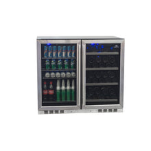 Load image into Gallery viewer, 985mm Wide Under Bench Beer and Wine Fridge Combo
