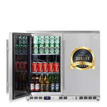 Load image into Gallery viewer, 2-Door Full Stainless Under Bench Beverage Fridge, Outdoor | KB56ASD
