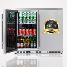 Load image into Gallery viewer, 2-Door Full Stainless Under Bench Beverage Fridge, Outdoor | KB56ASD
