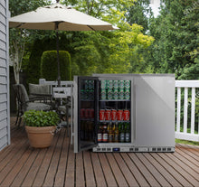 Load image into Gallery viewer, 2-Door Full Stainless Under Bench Beverage Fridge, Outdoor Refrigerator | kb56asd
