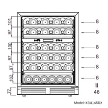 Load image into Gallery viewer, 820mm Height Under Counter Glass Door Dual Zone Wine Fridge
