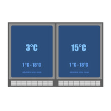 Load image into Gallery viewer, Temperature range KB28LR wine and beer bar fridge combo
