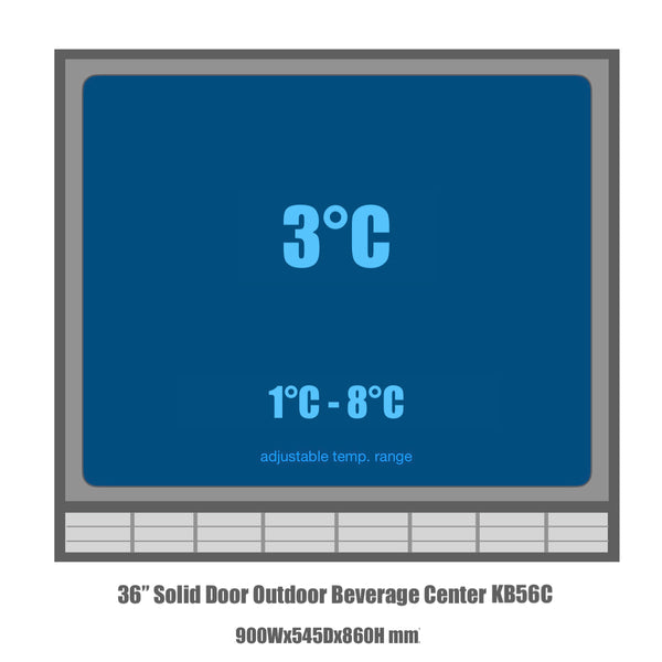 temperature adjustable range KB56SS beverage bar fridge