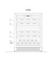 Load image into Gallery viewer, 119 Litre Under Counter Glass Door Dual Zone Wine Fridge
