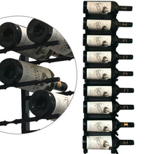 Load image into Gallery viewer, Label Display Wall Mounted Metal Rail Wine Racks | 2-Bottle Depth
