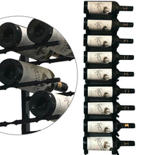 Load image into Gallery viewer, Wall Mounted Metal Rail Wine Racks | 2-Bottle Depth
