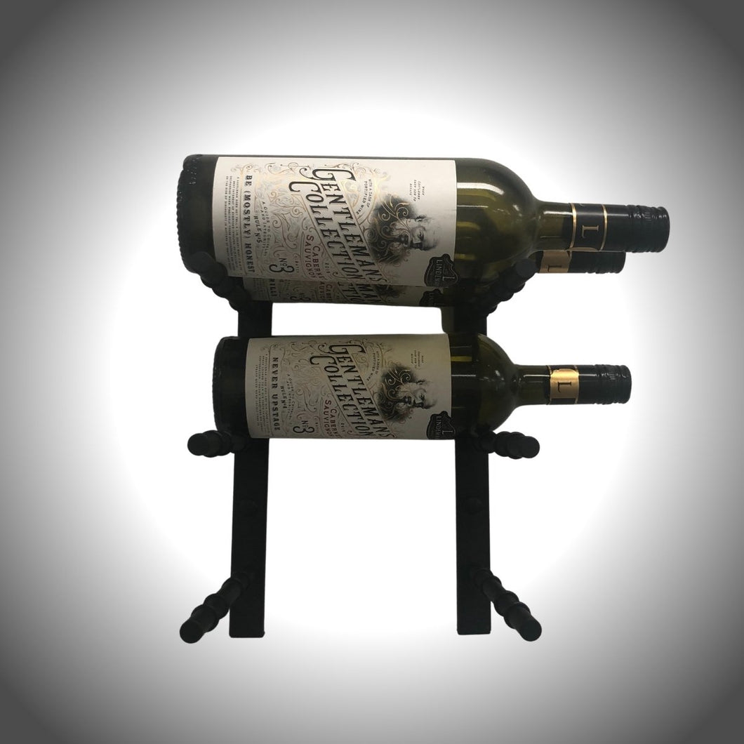 Wall Mounted Metal Rail Wine Racks | 2-Bottle Depth