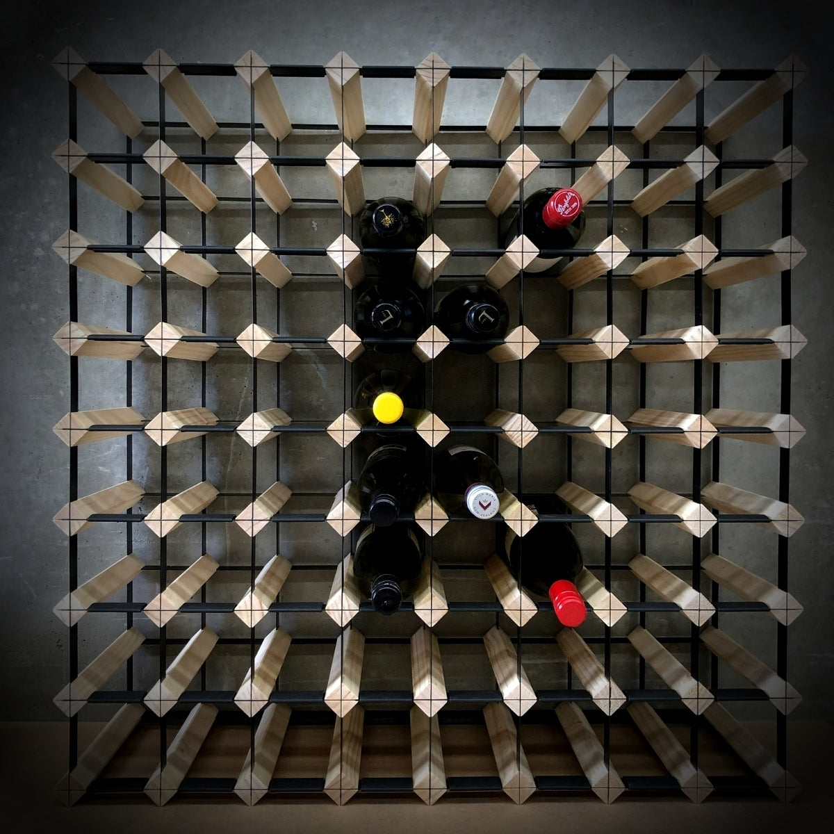 72 Bottle Timber Wine Rack | 8x8 Configuration – KingsBottle.com.au