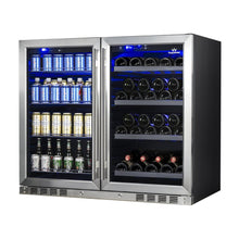 Load image into Gallery viewer, 985mm Wide Under Bench Beer and Wine Fridge Combo
