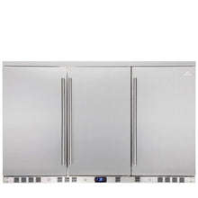 Load image into Gallery viewer, 3-Door Under Bench Beverage Fridge, Outdoor Solid Door
